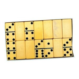 Vintage Standard Butterscotch Bakelite Marblelike Dominoes‎ in Box